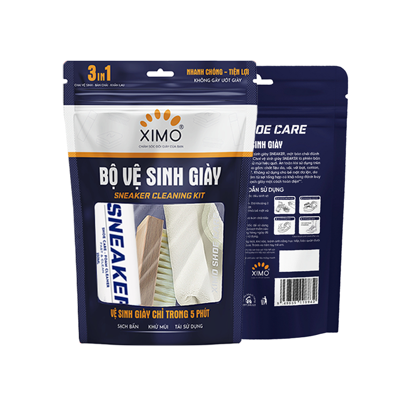Bộ Vệ Sinh Giày Nhanh Sneaker Clean Kit 150ml Cao Cấp Loại Bỏ Vết Bẩn - Ảnh 2