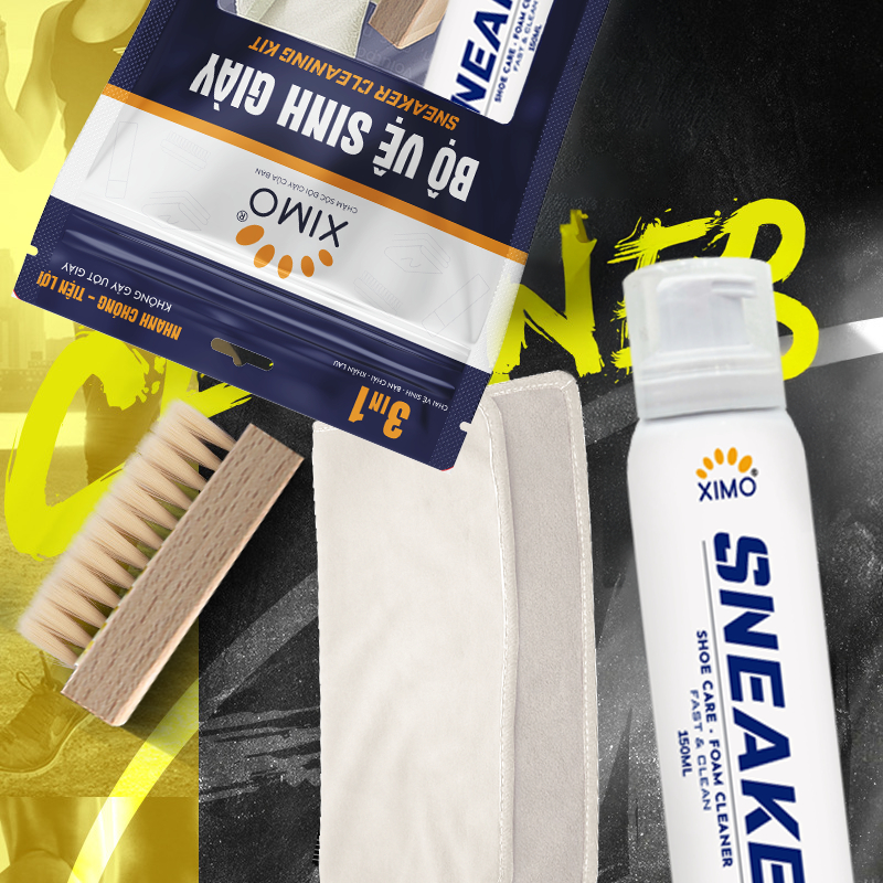 Bộ Vệ Sinh Giày Nhanh Sneaker Clean Kit 150ml Cao Cấp Loại Bỏ Vết Bẩn - Ảnh 5