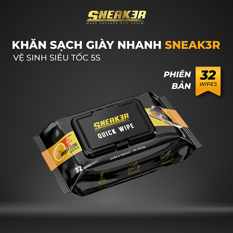 Khăn lau giày sạch nhanh Quick Wipe SNEAK3R công nghệ Oxi Aciton