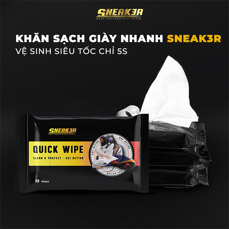 Khăn lau giày sạch nhanh Quick Wipe SNEAK3R công nghệ Oxi Aciton - Ảnh 2