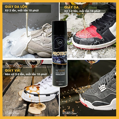 Bình xịt nano chống thấm nước, bụi bẩn cho giày túi, ví, áo da, mũ nón cao cấp XIMO (XI22) - Ảnh 5